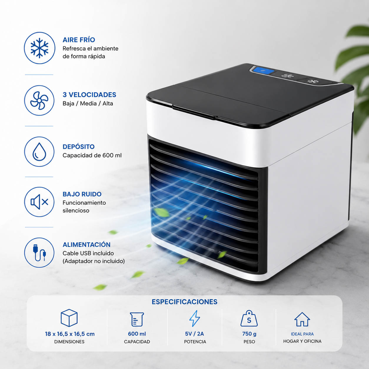 Mini Climatizador Portatil